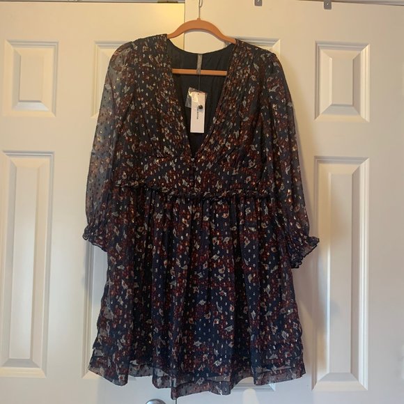 Urban Outfitters Blue Motif Mini Dress - Picture 1 of 9